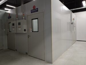 Product burn-in room for electronic hearing protection